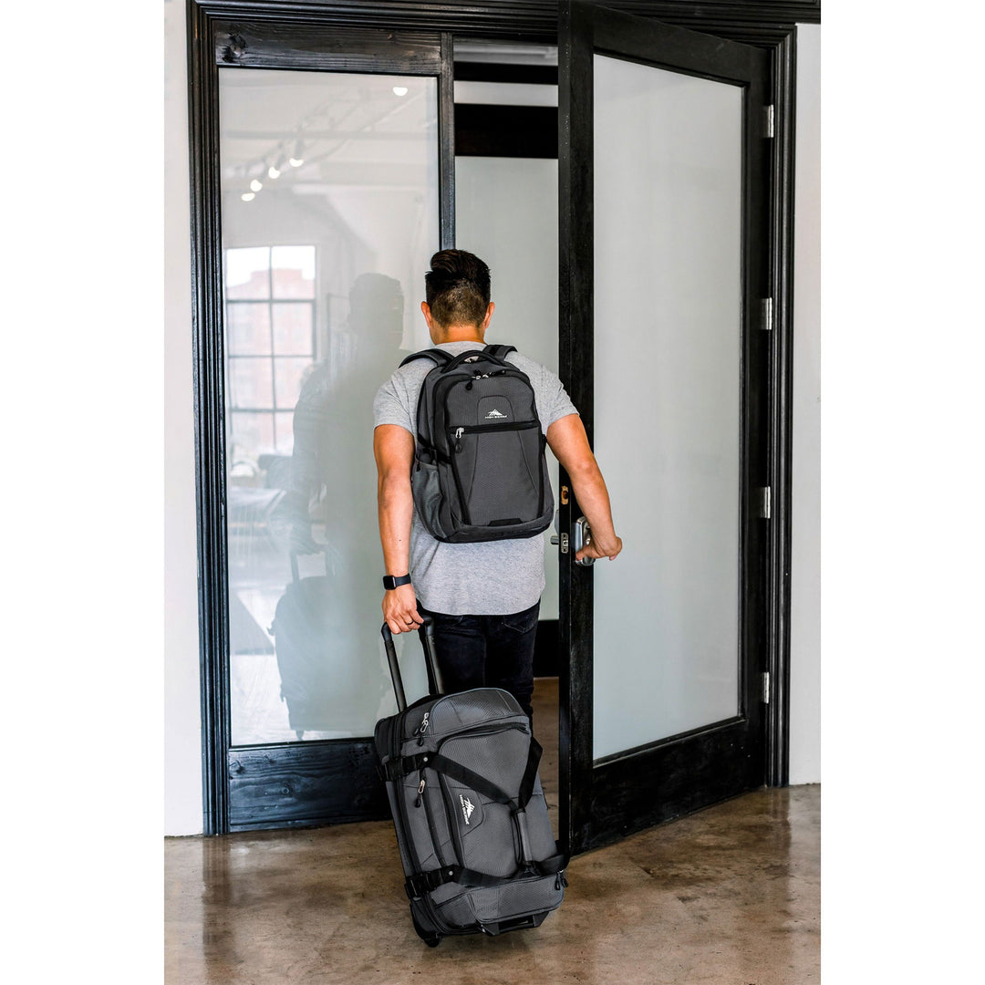 High Sierra Fairlead 22" Drop Bottom Wheeled Duffel Bag Traveling Luggage (Used) - VMInnovations