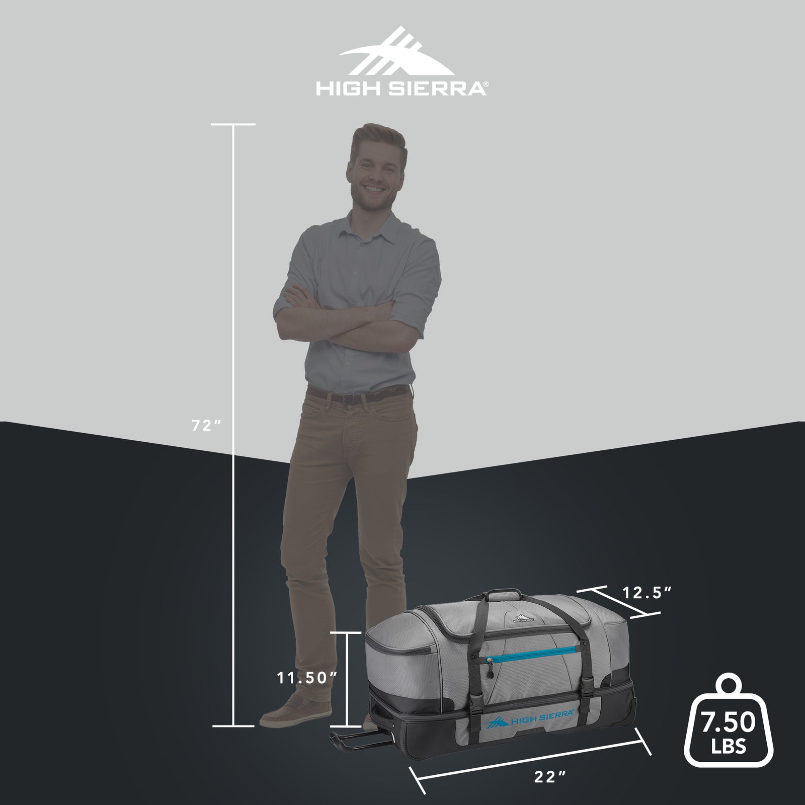 High Sierra Fairlead 22' Drop Wheeled Duffel Bag Traveling Luggage (Open Box) - VMInnovations