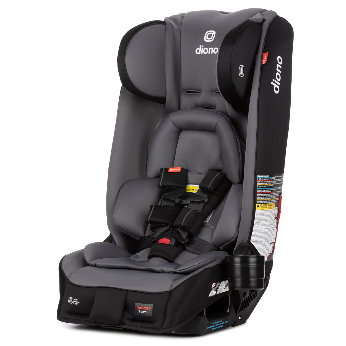 Diono Radian 3RXT Slim Fit 3 Across All-In-One Convertible Car Seat, Gray Pebble - VMInnovations