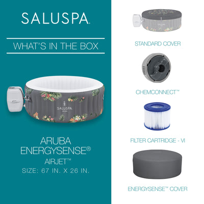 Bestway SaluSpa Aruba AirJet Hot Tub with EnergySense Cover, Grey (For Parts) - VMInnovations