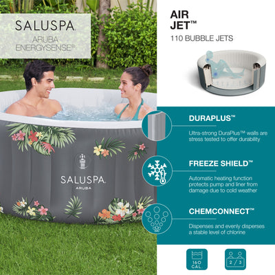 Bestway SaluSpa Aruba AirJet Hot Tub with EnergySense Cover, Grey (For Parts) - VMInnovations