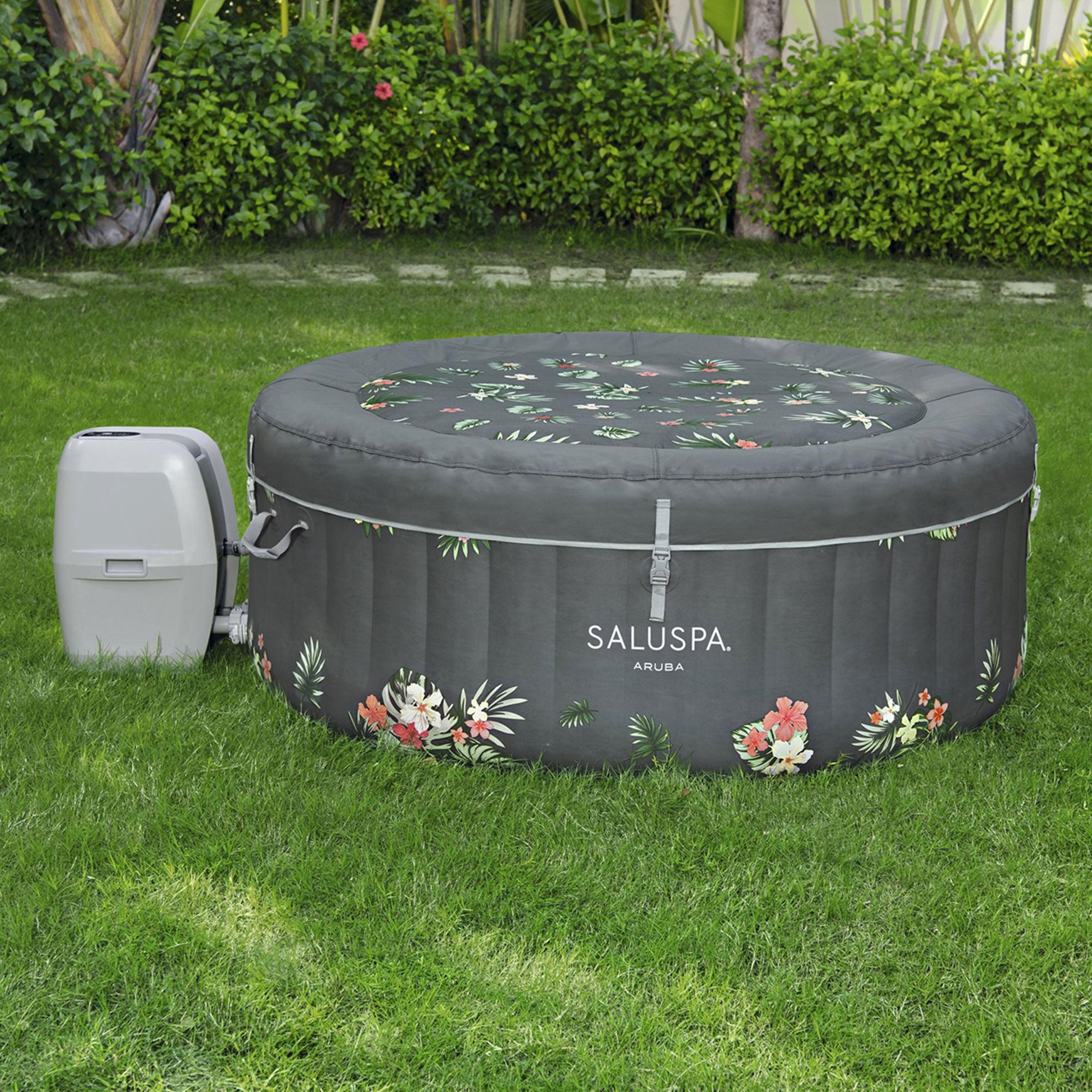 Bestway SaluSpa Aruba AirJet Hot Tub with EnergySense Cover, Grey (For Parts) - VMInnovations