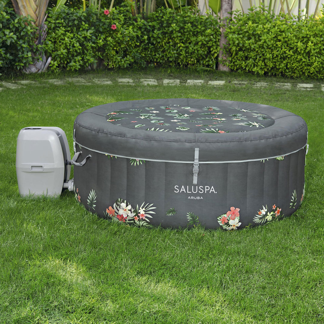 Bestway SaluSpa Aruba AirJet Hot Tub with EnergySense Cover, Grey (Open Box) - VMInnovations