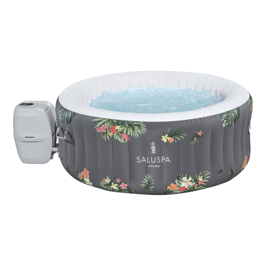 Bestway SaluSpa Aruba AirJet Inflatable Hot Tub w/ EnergySense Cover, Grey(Used)