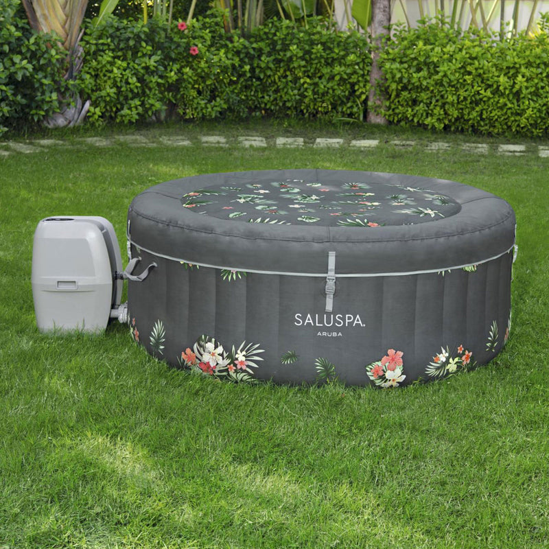 Bestway SaluSpa Aruba AirJet Hot Tub with EnergySense Cover, Grey (Open Box)