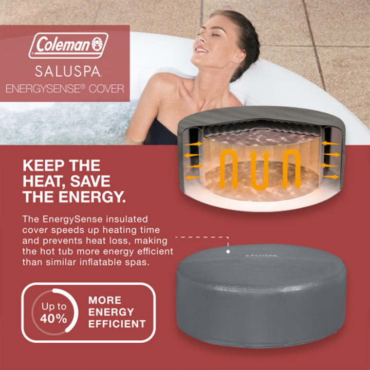 Bestway Coleman AirJet Inflatable Hot Tub w/EnergySense Cover, Black(Open Box)