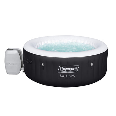 Coleman Miami AirJet Round Inflatable Hot Tub with EnergySense Cover, Black