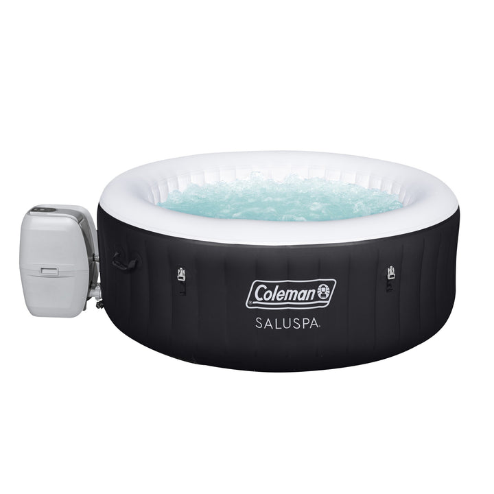 Coleman Miami AirJet Round Inflatable Hot Tub with EnergySense Cover, Black