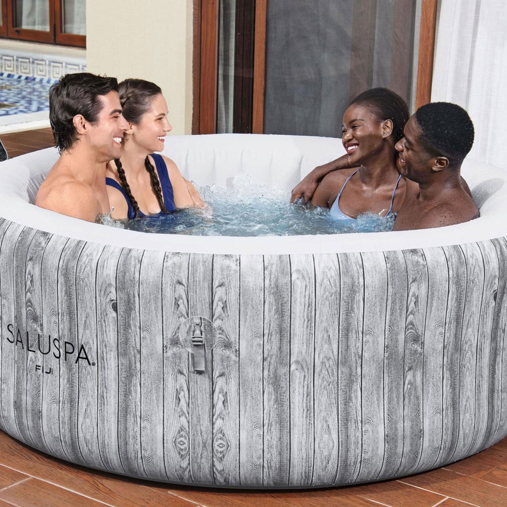 Bestway Fiji AirJet Inflatable Hot Tub w/EnergySense Cover, Grey (For Parts) - VMInnovations