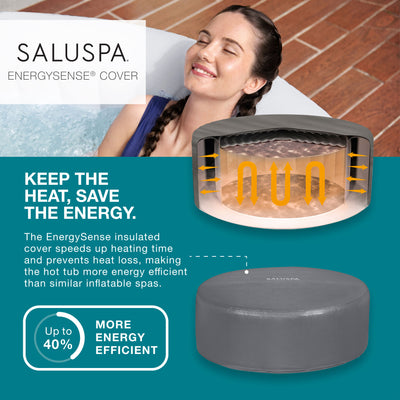 Bestway SaluSpa Fiji AirJet Hot Tub w/EnergySense Cover, Grey (Open Box)