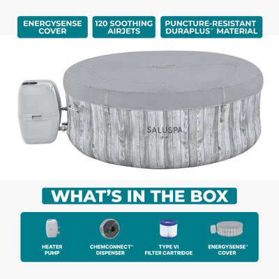 Bestway SaluSpa Fiji AirJet Hot Tub w/EnergySense Cover, Grey (Open Box)