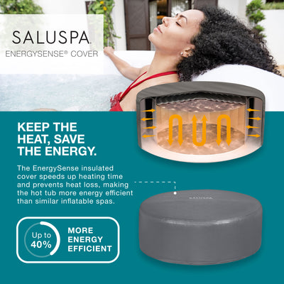 Bestway SaluSpa Cancun AirJet Inflatable Hot Tub w/EnergySense Cover, Grey(Used) - VMInnovations