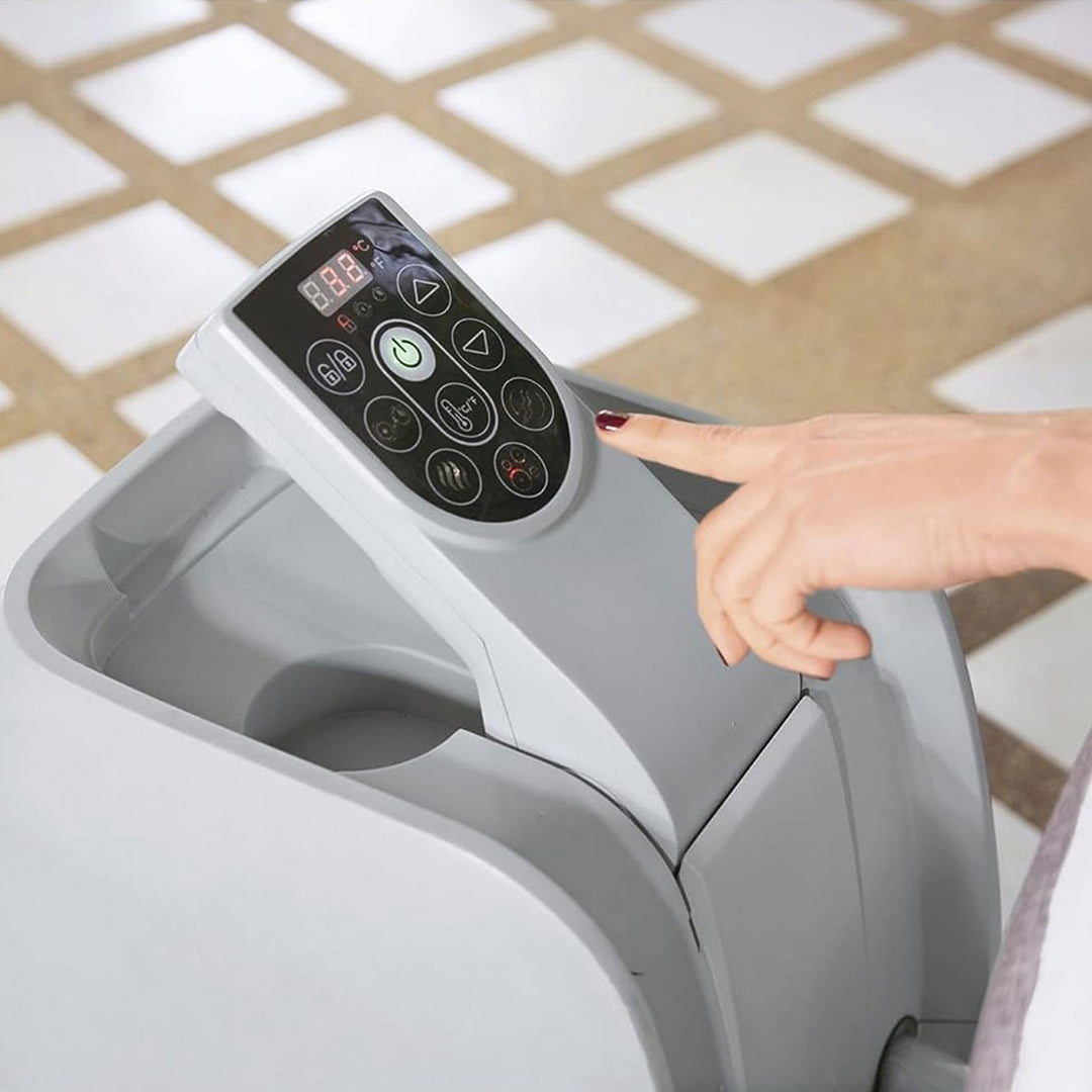 Bestway SaluSpa Cancun AirJet Hot Tub with EnergySense Cover, Grey (Open Box) - VMInnovations