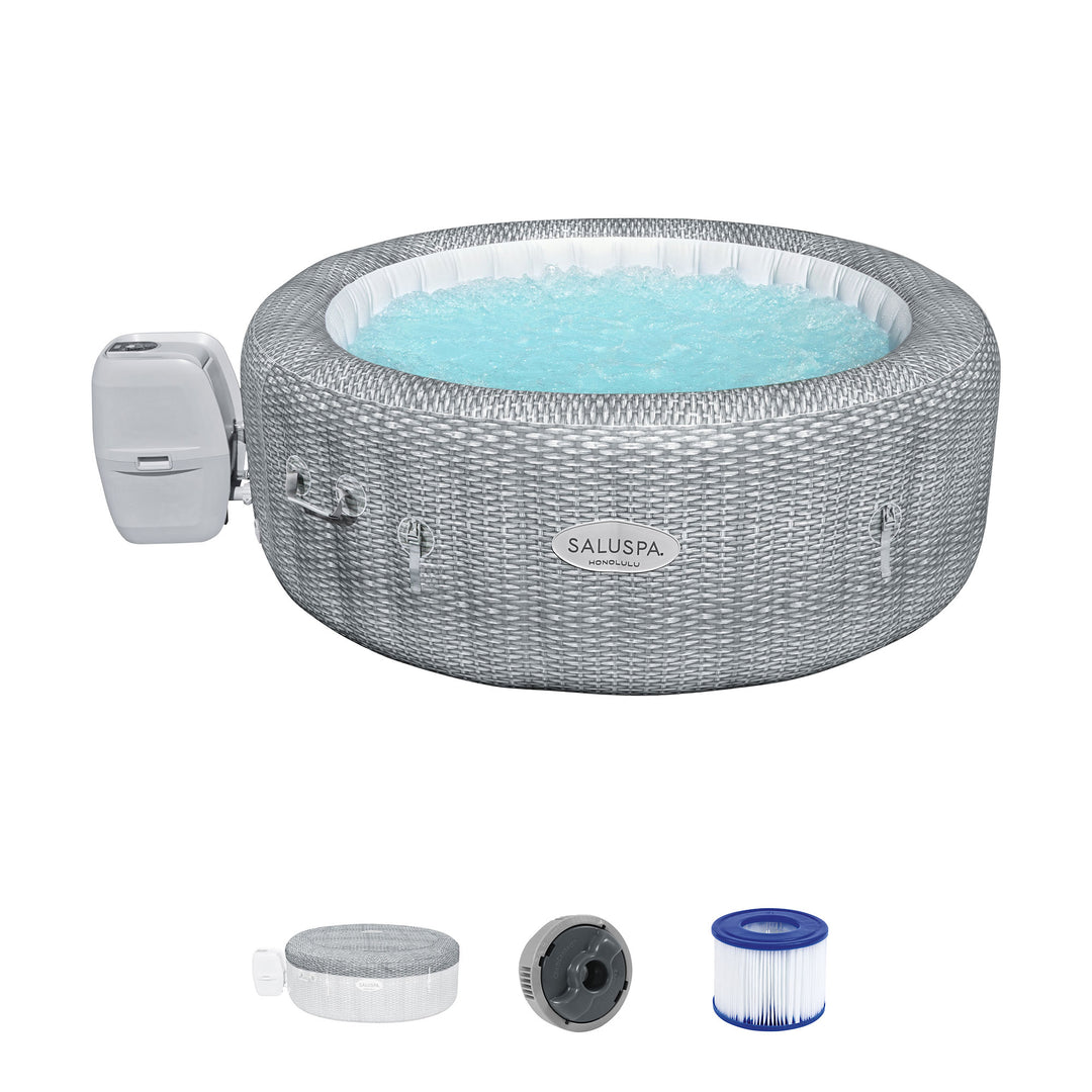 Bestway Honolulu AirJet Inflatable Hot Tub with EnergySense Cover, Grey (Used)