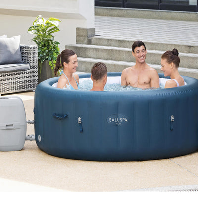 Bestway SaluSpa Milan AirJet Hot Tub with EnergySense Cover, Blue (Open Box)