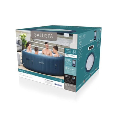 Bestway SaluSpa Milan AirJet Hot Tub with EnergySense Cover, Blue (Open Box)