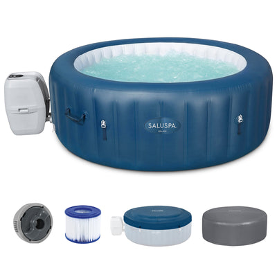 Bestway SaluSpa Milan AirJet Inflatable Hot Tub w/ EnergySense Cover, Blue(Used)