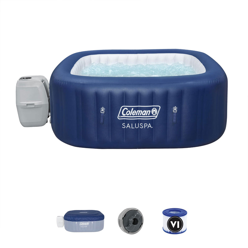 Bestway Coleman Atlantis AirJet Inflatable Hot Tub with EnergySense Cover, Blue