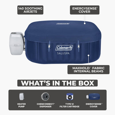 Bestway Coleman Hawaii AirJet Hot Tub w/EnergySense Cover, Blue (Open Box)
