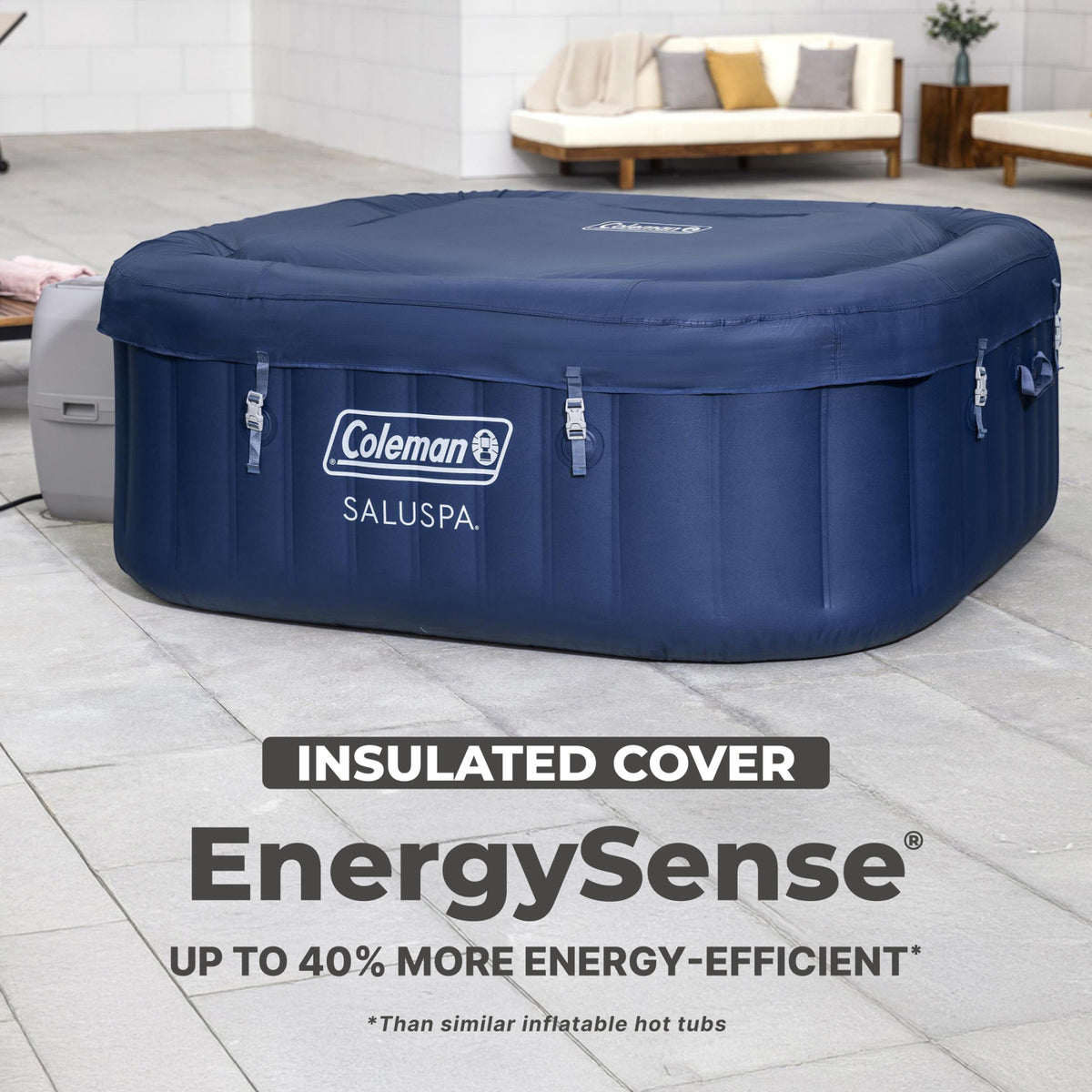 Bestway Coleman Hawaii AirJet Hot Tub w/EnergySense Cover, Blue (Open Box)