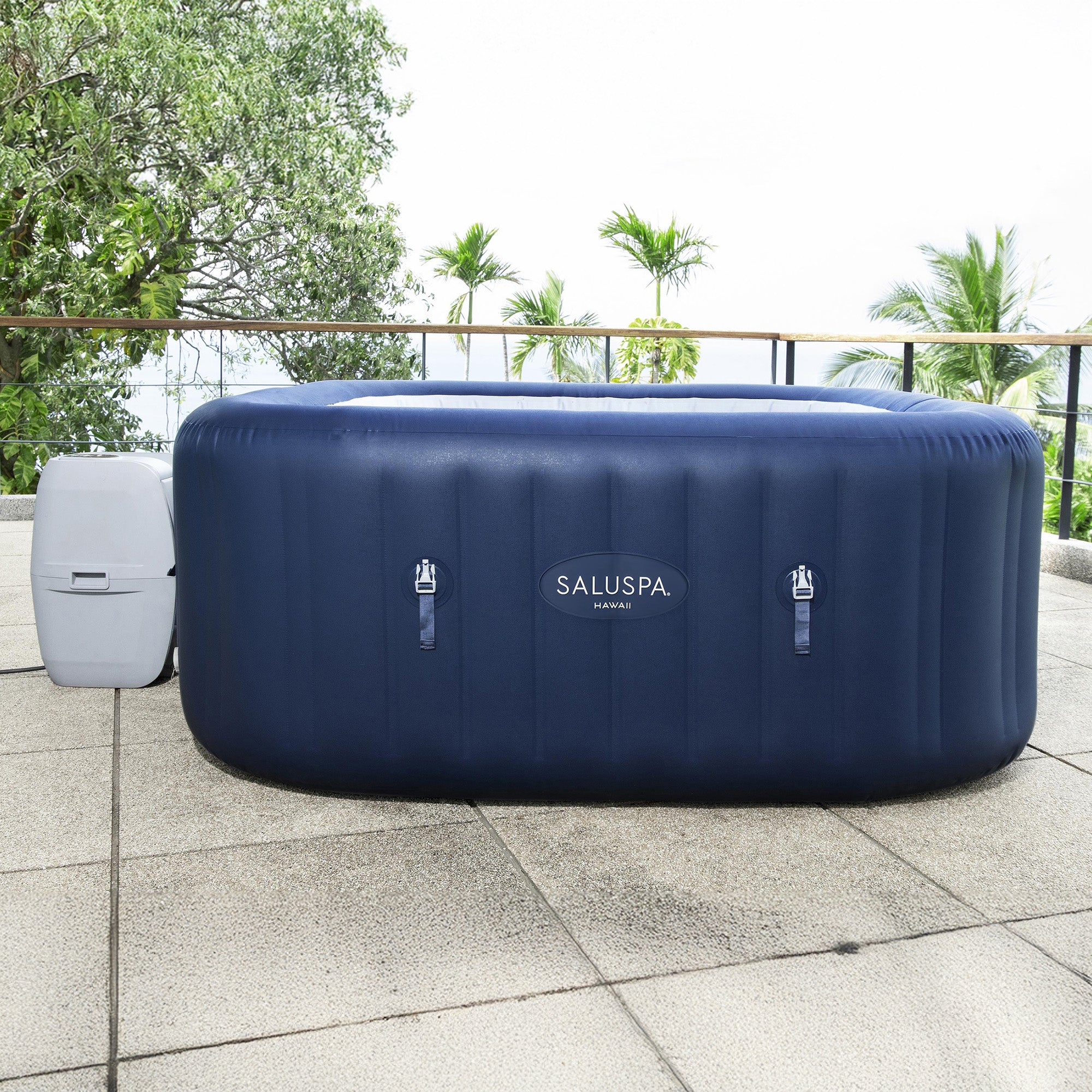 Bestway SaluSpa Hawaii AirJet Inflatable Hot Tub with Cover, Blue (For Parts) - VMInnovations
