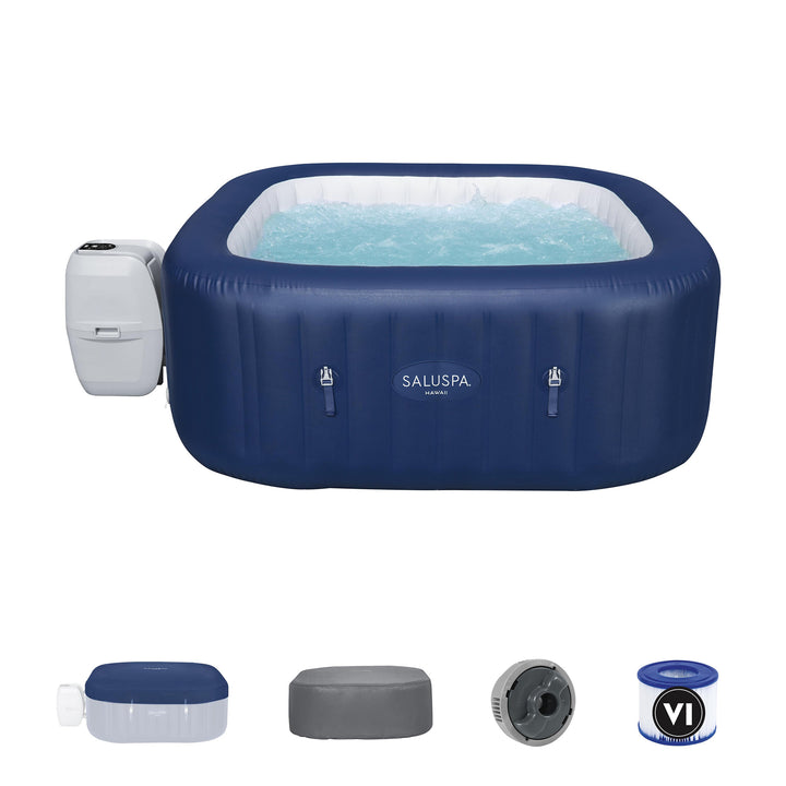 Bestway SaluSpa Hawaii AirJet Inflatable Hot Tub with Cover, Blue (For Parts)