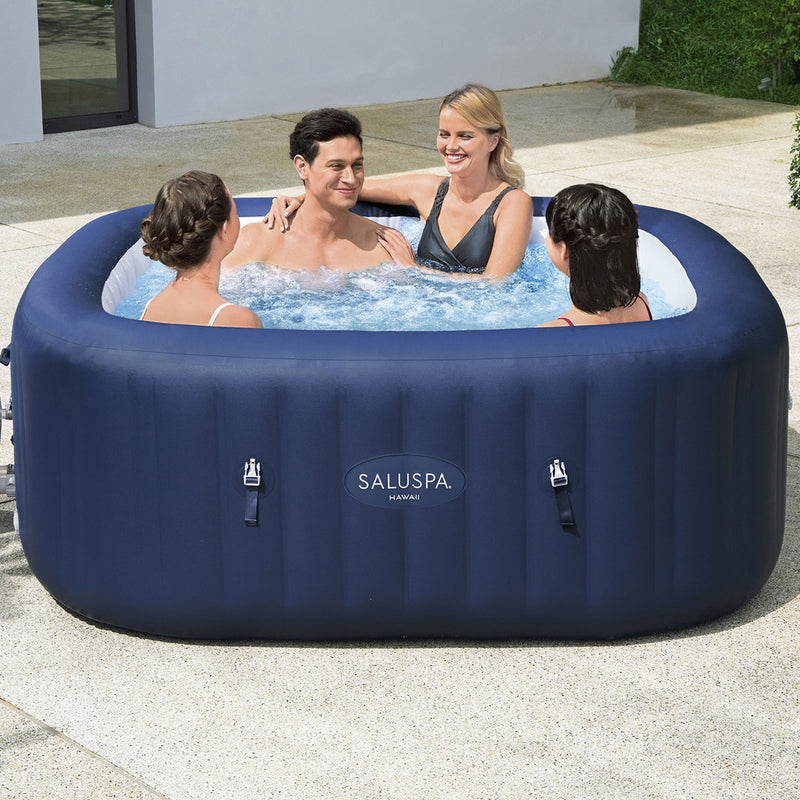 Bestway SaluSpa Hawaii AirJet Inflatable Hot Tub w/EnergySense Cover, Blue(Used)