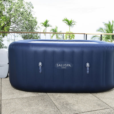 Bestway SaluSpa Hawaii AirJet Hot Tub w/EnergySense Cover, Blue (Open Box)