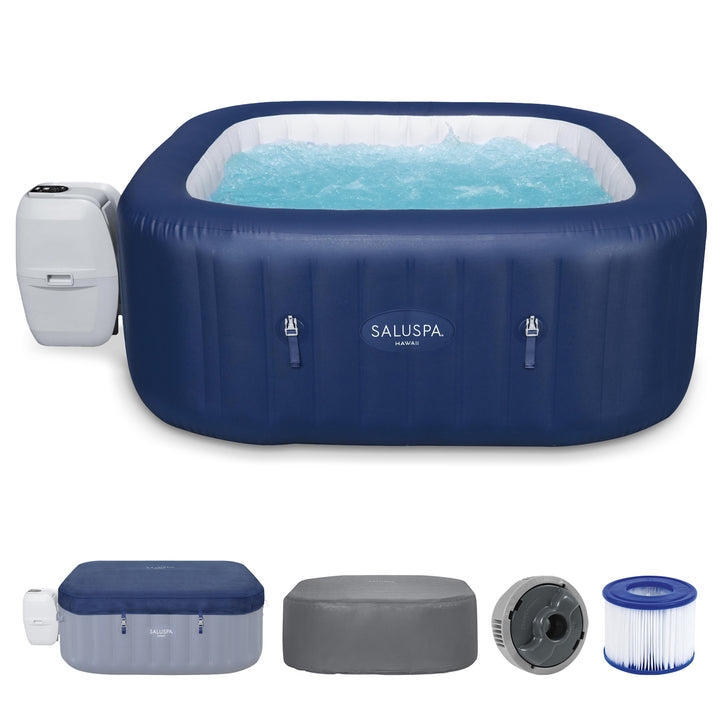 Bestway SaluSpa Hawaii AirJet Inflatable Hot Tub with Cover, Blue (For Parts)