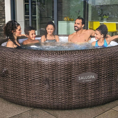 Bestway St Moritz AirJet Inflatable Hot Tub w/ EnergySense Cover, Brown (Used) - VMInnovations