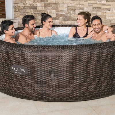 Bestway SaluSpa St Moritz AirJet Hot Tub w/ EnergySense Cover, Brown (Open Box)