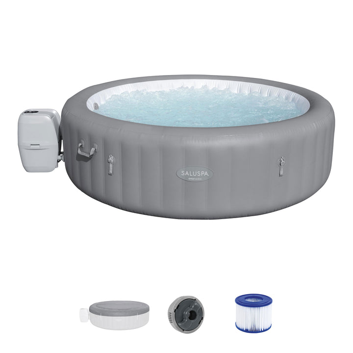 Bestway SaluSpa AirJet Inflatable Hot Tub w/EnergySense Cover, Grey (For Parts)