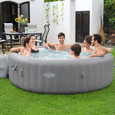 Bestway SaluSpa Grenada AirJet Inflatable Tub w/ EnergySense Cover, Grey (Used)