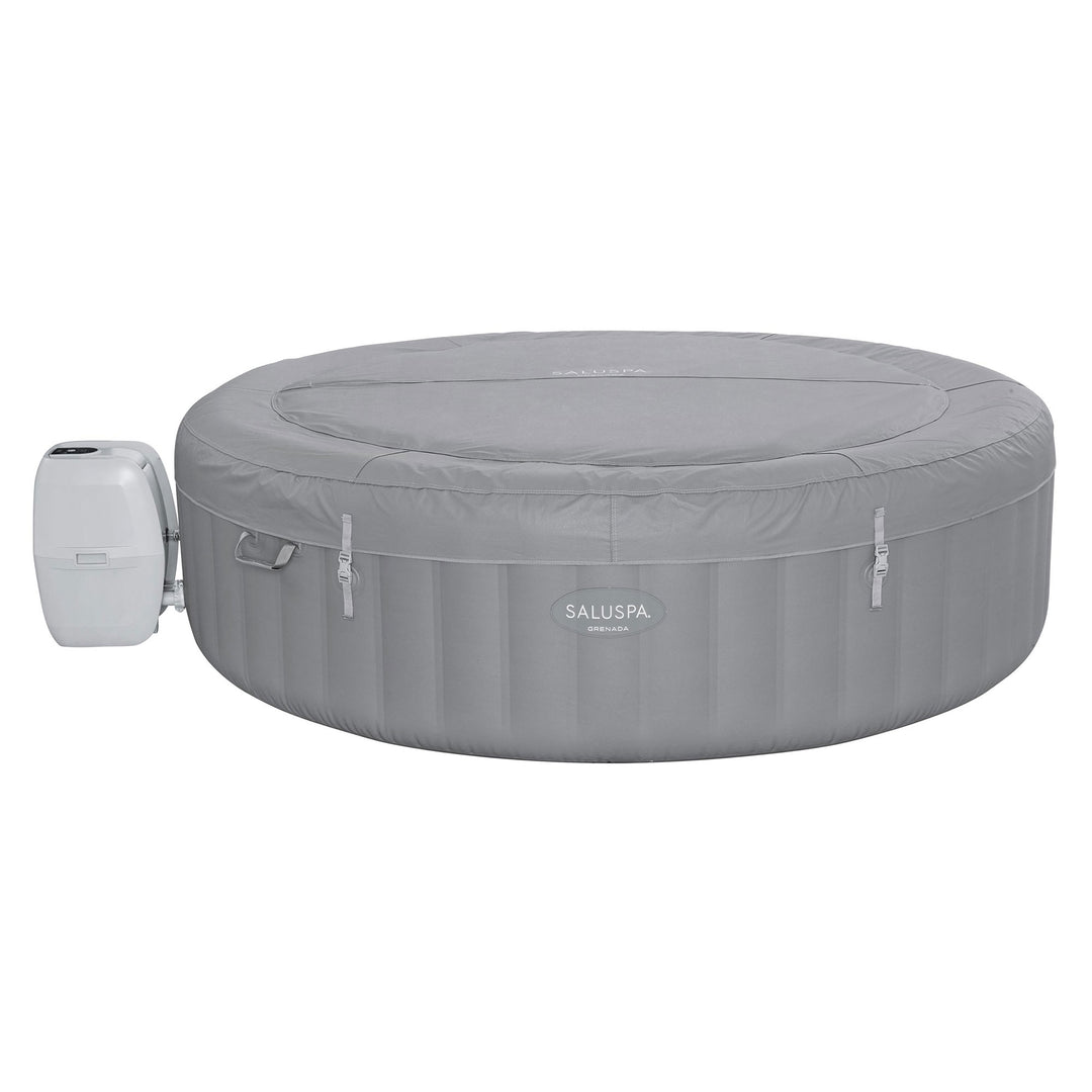 Bestway SaluSpa Grenada AirJet Inflatable Tub w/ EnergySense Cover, Grey (Used)