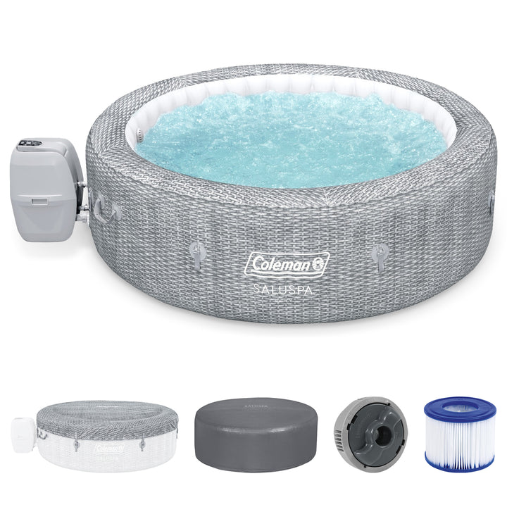 Bestway Coleman Sicily AirJet Hot Tub with EnergySense Cover, Grey (Open Box)