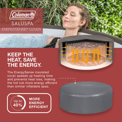 Coleman Napa AirJet Round Inflatable Hot Tub with EnergySense Cover, Brown - VMInnovations