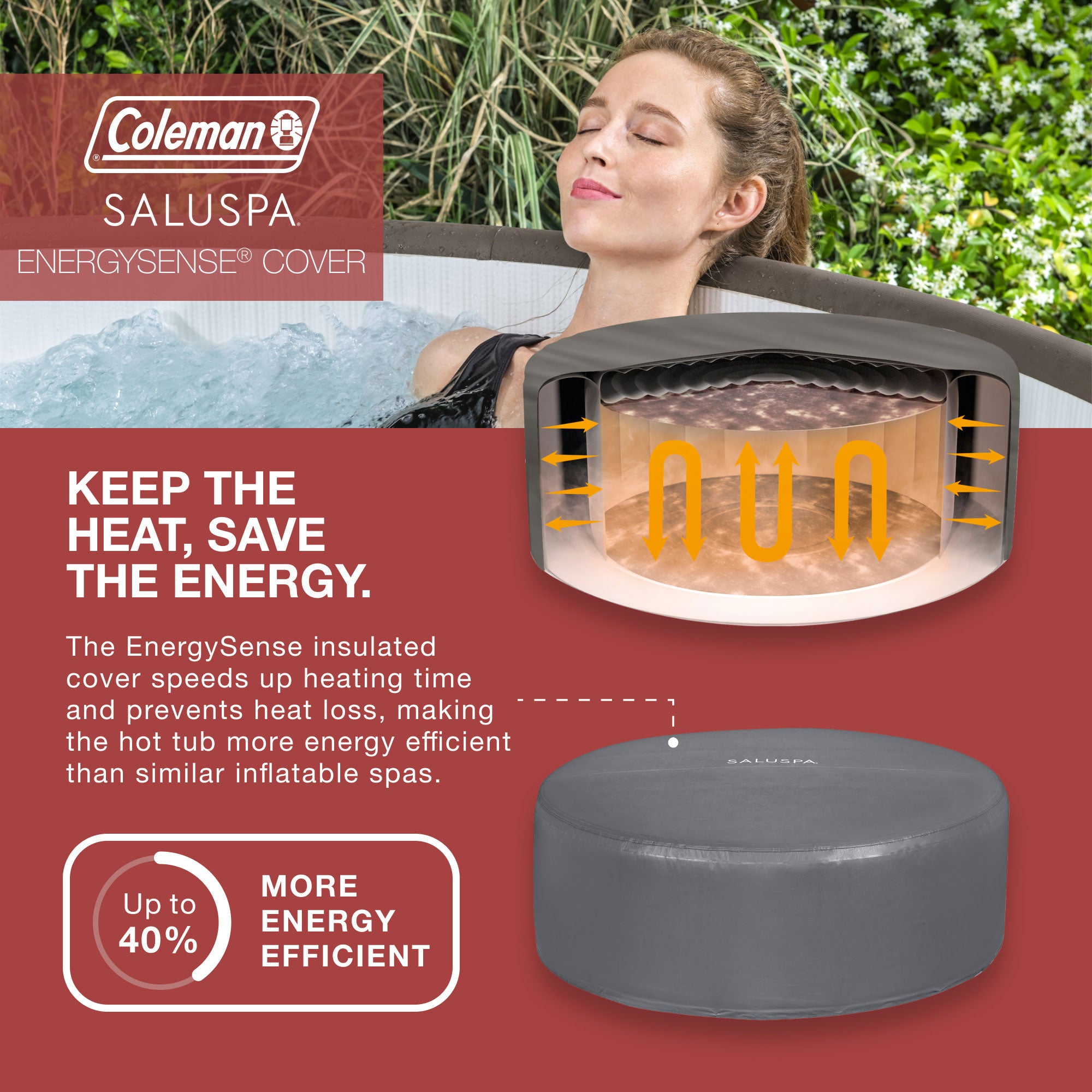 Bestway Coleman Napa AirJet Inflatable Hot Tub w/EnergySense Cover, Brown (Used) - VMInnovations