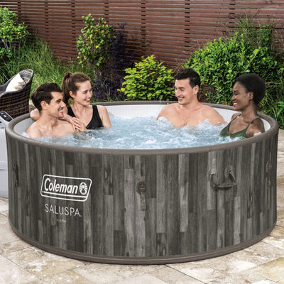 Bestway Coleman Napa AirJet Inflatable Hot Tub w/EnergySense Cover, Brown (Used) - VMInnovations