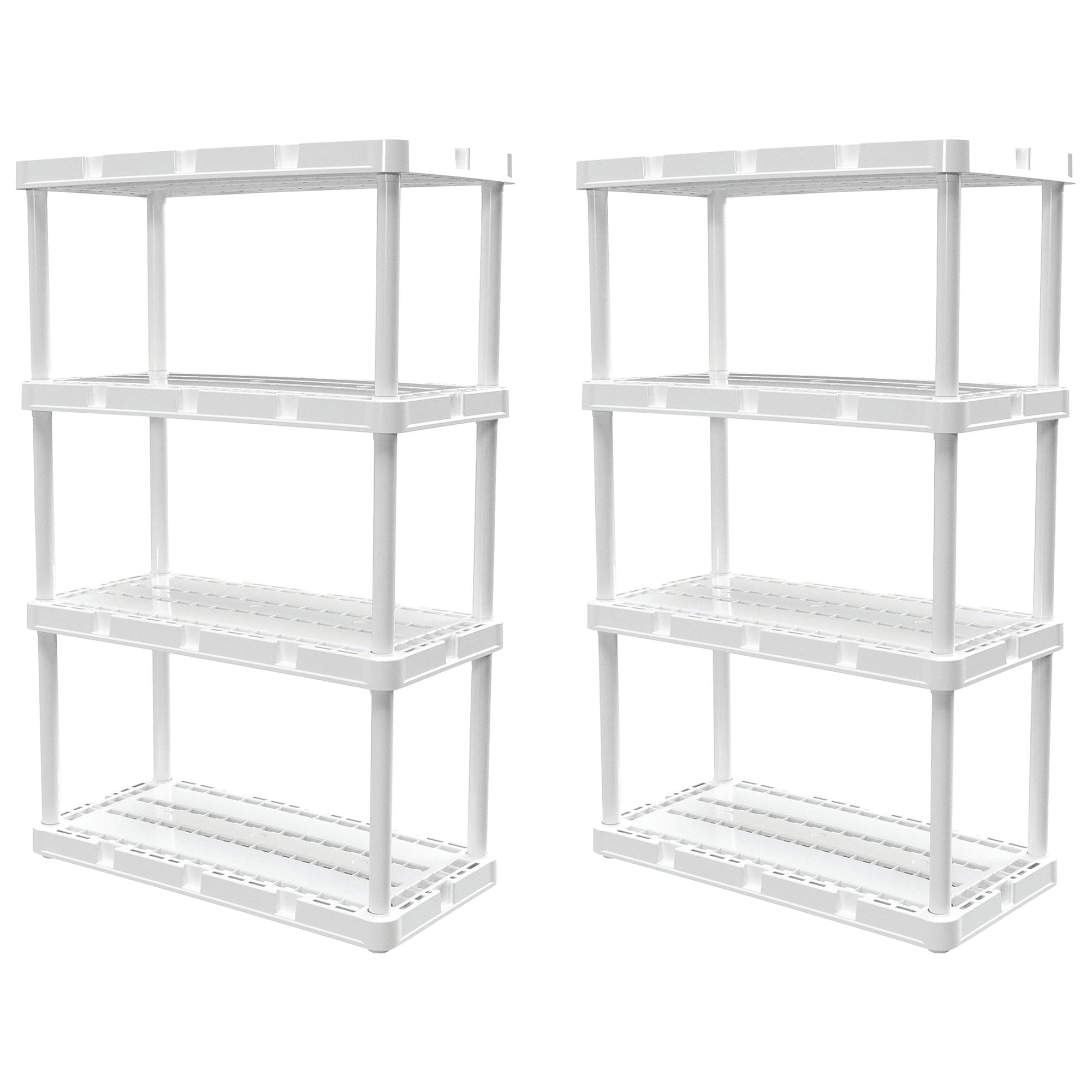 Gracious Living 4 Shelf Knect-A-Shelf Ventilated Storage Unit, White (2 Pack) - VMInnovations