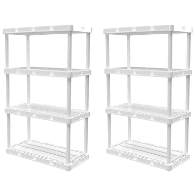 Gracious Living 4 Shelf Knect-A-Shelf Ventilated Storage Unit, White (2 Pack) - VMInnovations