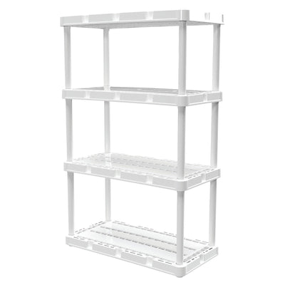 Gracious Living 4 Shelf Knect-A-Shelf Ventilated Storage Unit, White (2 Pack) - VMInnovations
