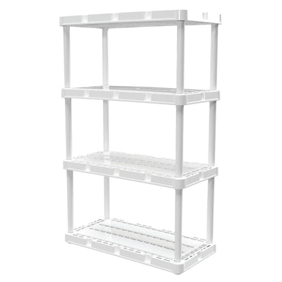 Gracious Living 4 Shelf Knect-A-Shelf Ventilated Storage Unit, White (2 Pack)