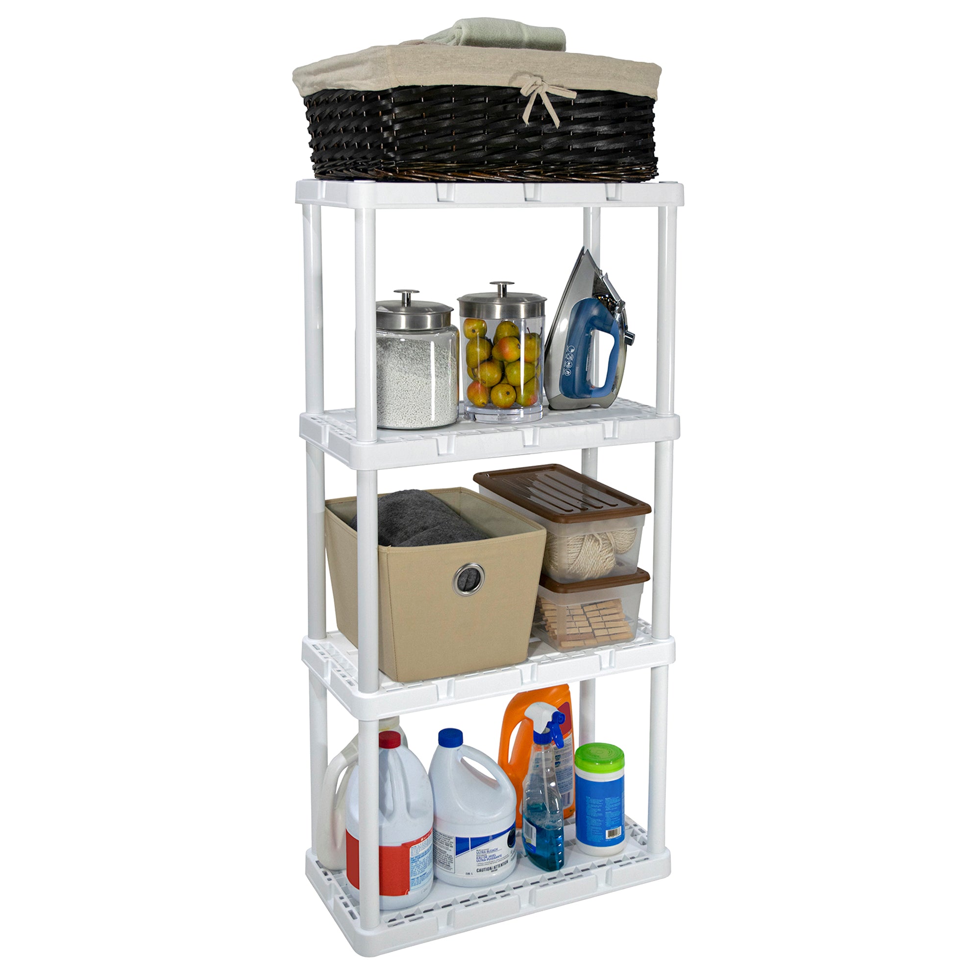Gracious Living 4 Shelf Knect-A-Shelf Ventilated Storage Unit, White (2 Pack) - VMInnovations
