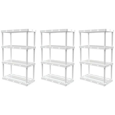 Gracious Living 4 Shelf Knect-A-Shelf Ventilated Storage Unit, White (3 Pack) - VMInnovations