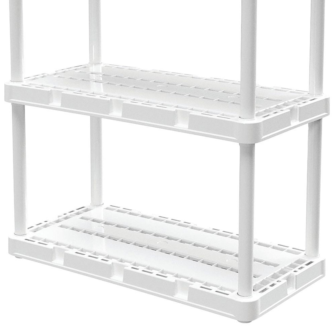 Gracious Living 4 Shelf Knect-A-Shelf Ventilated Storage Unit, White (3 Pack)