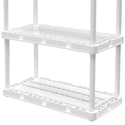 Gracious Living 4 Shelf Knect-A-Shelf Ventilated Storage Unit, White (3 Pack)