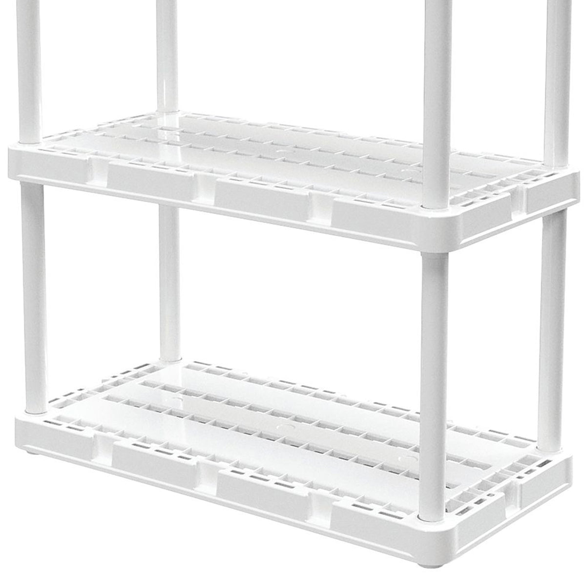 Gracious Living 4 Shelf Knect-A-Shelf Ventilated Storage Unit, White (3 Pack)