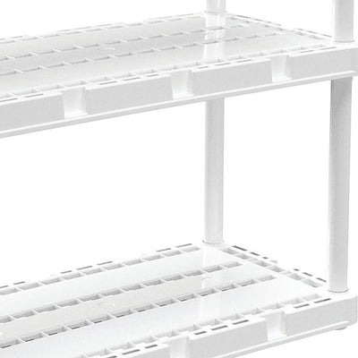 Gracious Living 4 Shelf Knect-A-Shelf Ventilated Storage Unit, White (3 Pack) - VMInnovations