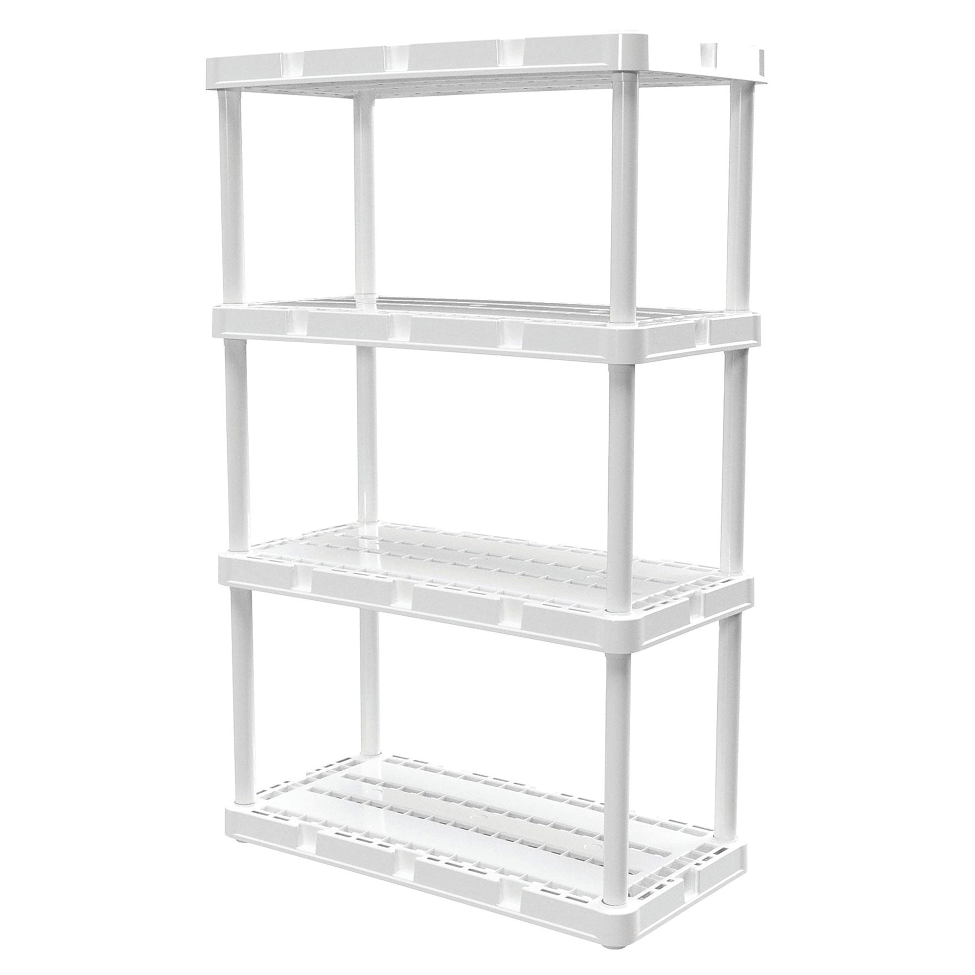 Gracious Living 4 Shelf Knect-A-Shelf Ventilated Storage Unit, White (4 Pack) - VMInnovations
