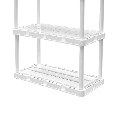 Gracious Living 4 Shelf Knect-A-Shelf Ventilated Storage Unit, White (4 Pack) - VMInnovations